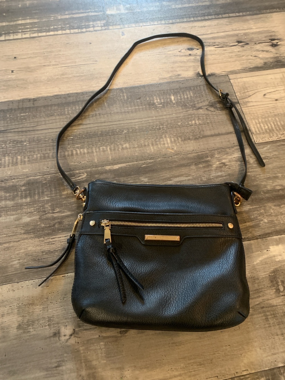 Poppy & Peonies Black Crossbody with Gold Hardware